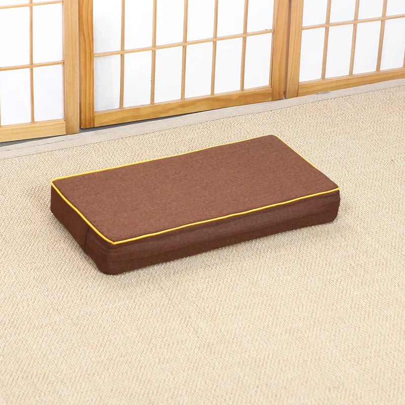 Coussin de Méditation Zafu en Lin Épais — Housse Amovible & Lavable, Yoga & Prière