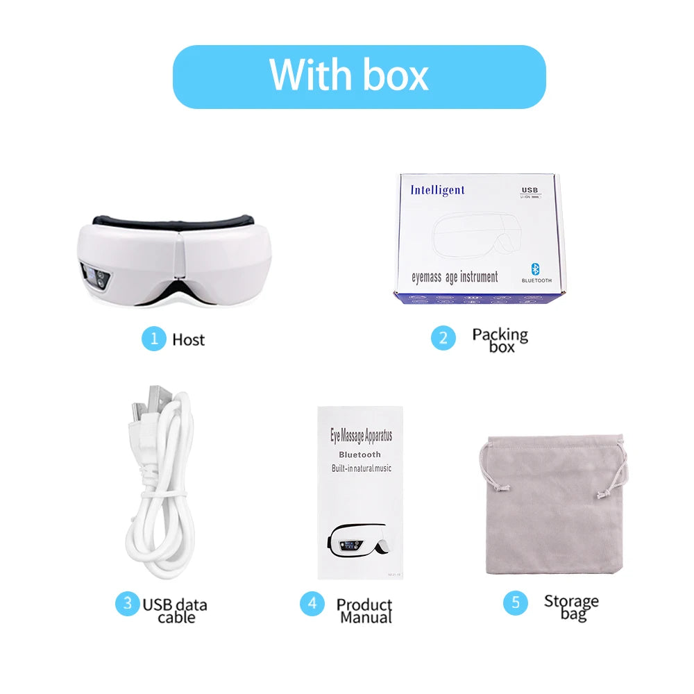 Masseur Oculaire Électrique Pliable — Airbag, Vibrations & Musique Bluetooth