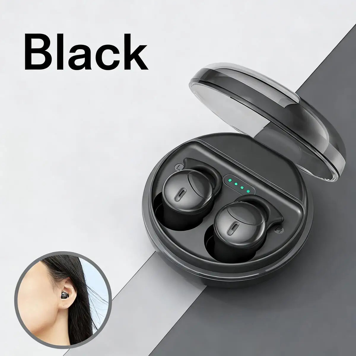 Écouteurs Intra-Auriculaires Bluetooth 5.3 Q26 - Mini Invisibles, Réduction de Bruit ENC, Confort Ergonomique pour Musique, Sieste et Sommeil sur le Côté
