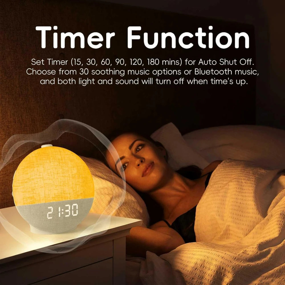Réveil Simulateur d'Aube — Lumière Naturelle, Bluetooth & Bruits Blancs