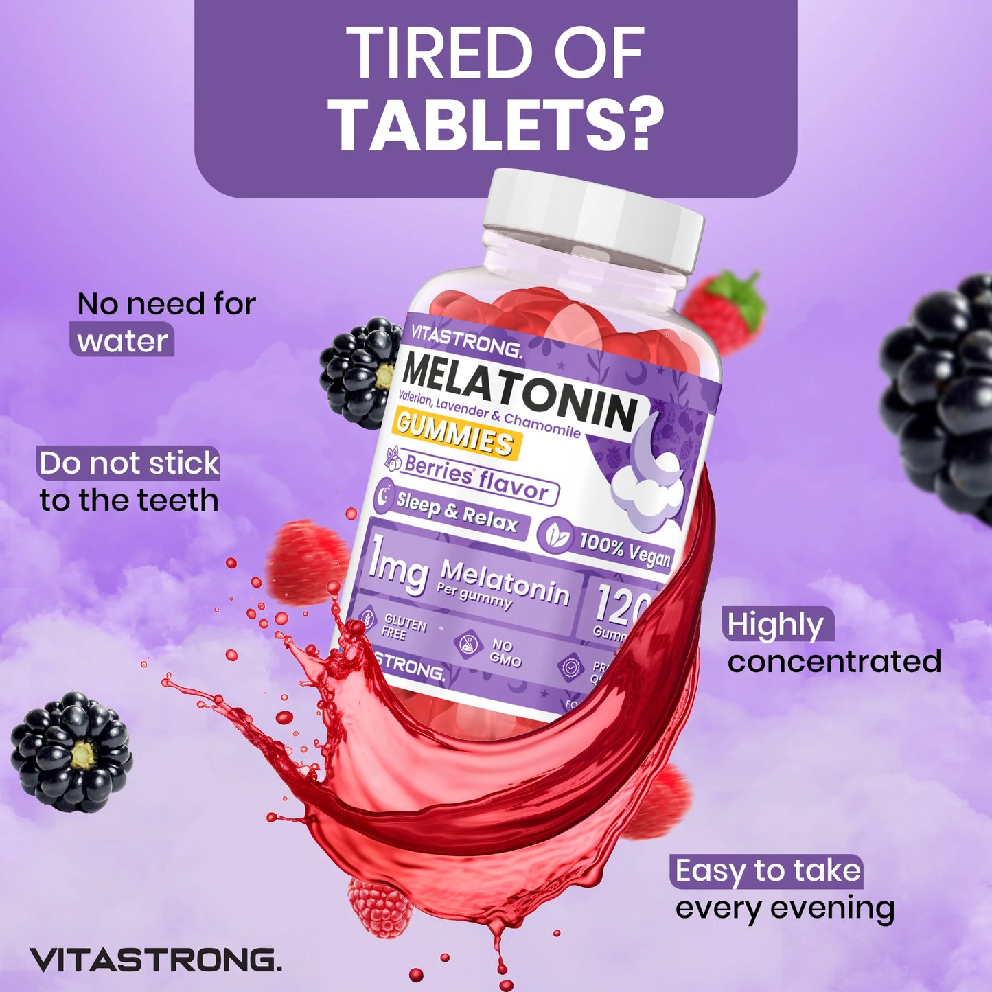 Bonbons Gélifiés à la Mélatonine Vitamog Night Support