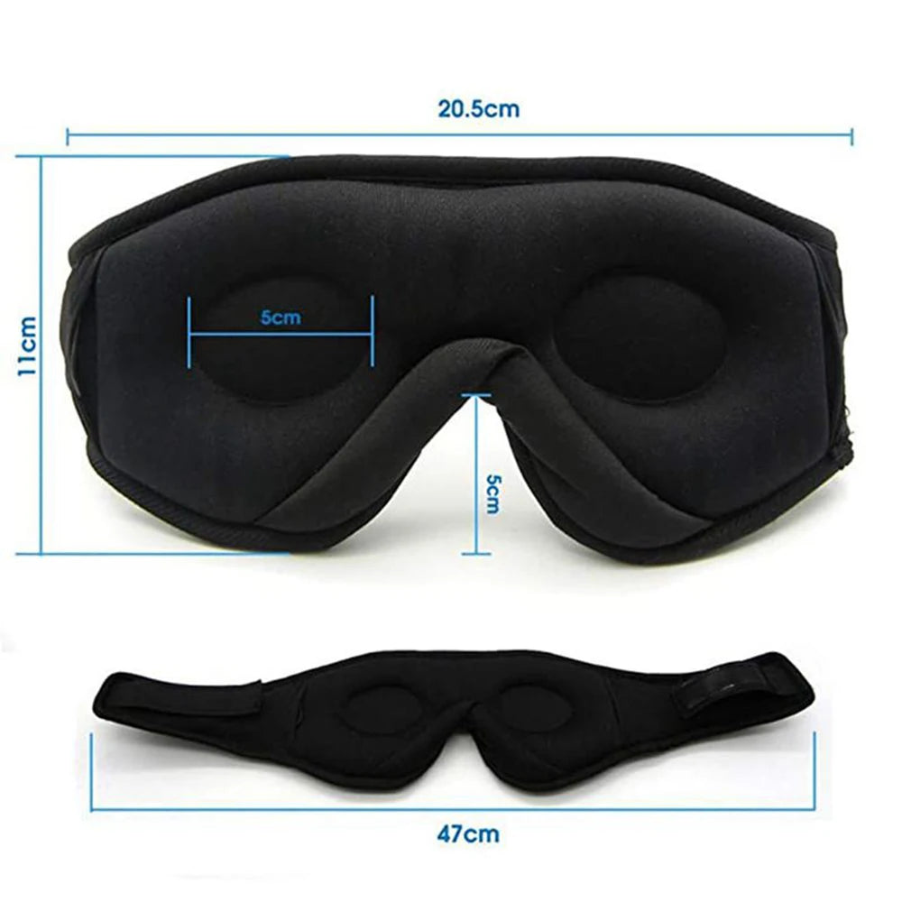 Masque de Sommeil Bluetooth 3D avec Haut-Parleurs Intégrés