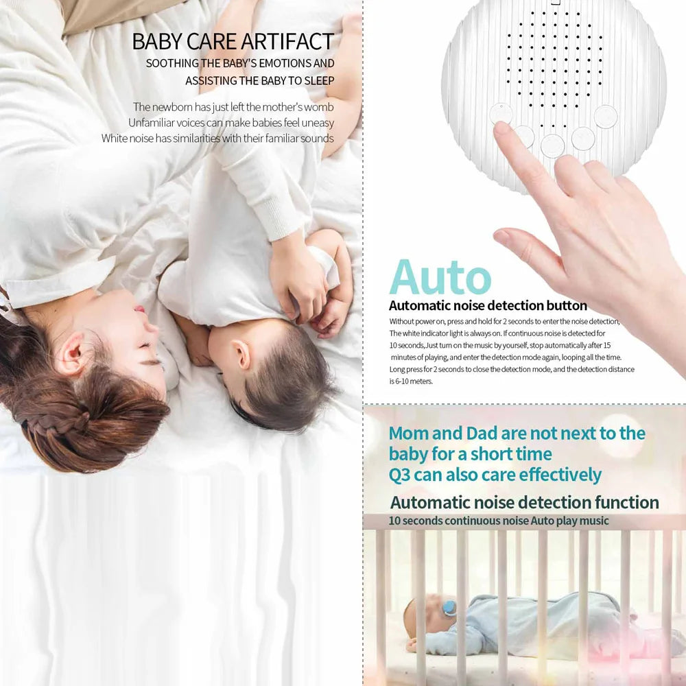 Veilleuse Sonore Portable Bébé — 10 Mélodies Apaisantes, USB