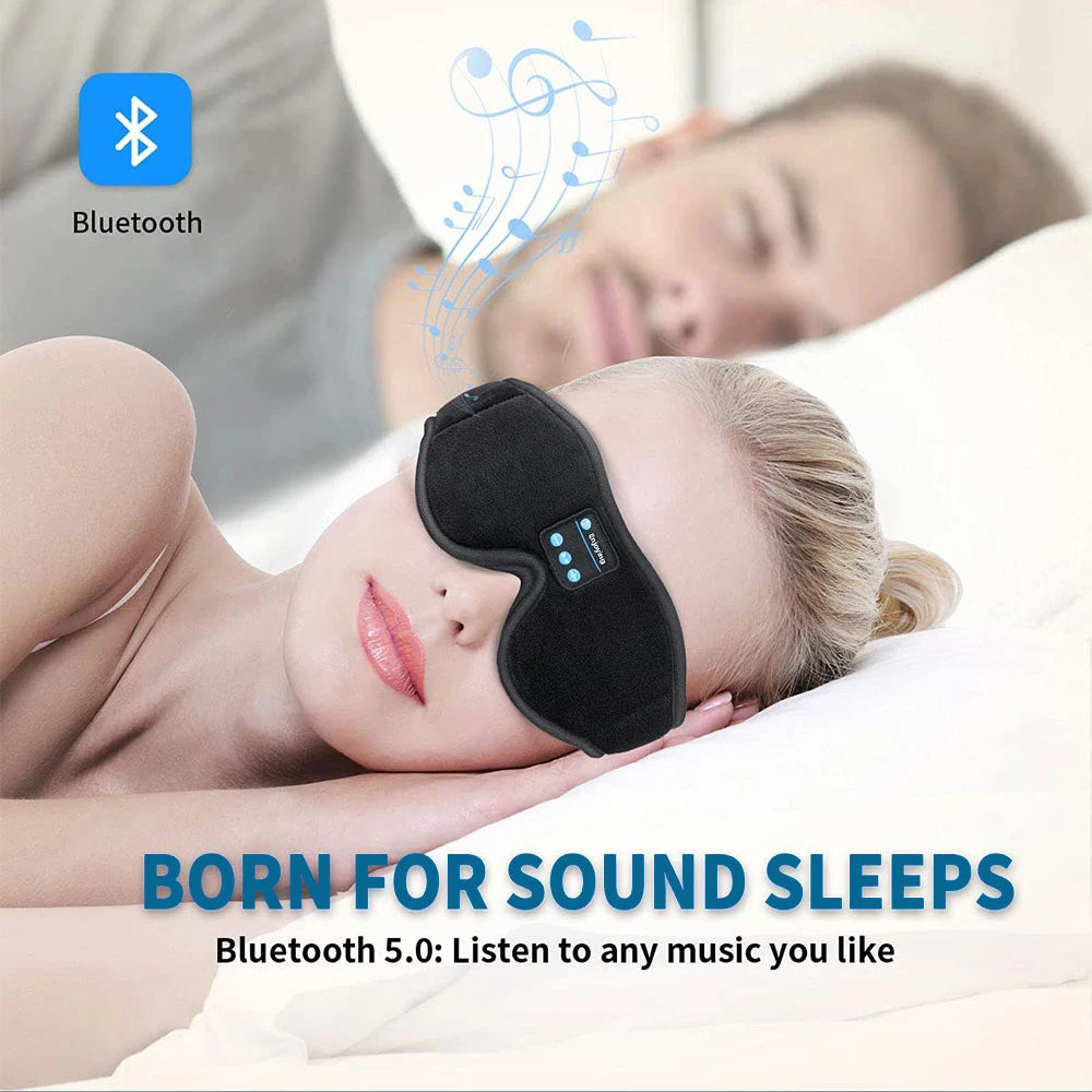 Masque de Sommeil Bluetooth 3D avec Haut-Parleurs Intégrés