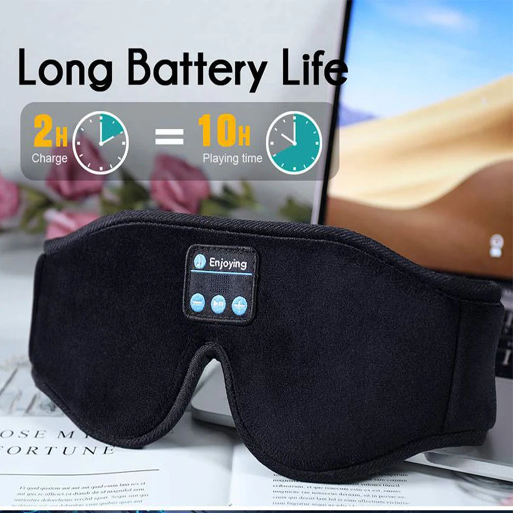 Masque de Sommeil Bluetooth 3D avec Haut-Parleurs Intégrés