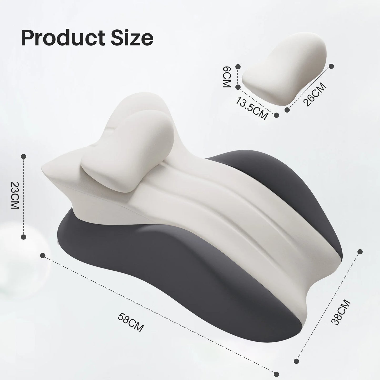 Oreiller Ergonomique Multipositions en Mousse à Mémoire de Forme avec Housse Amovible - Oreiller pour Couple, Soulage les Douleurs Corporelles