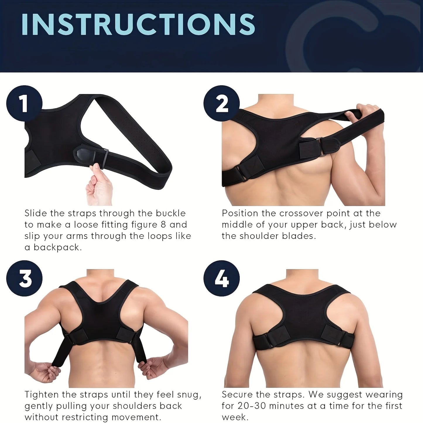 Ceinture Correctrice de Posture Ajustable — Respirante & Ergonomique