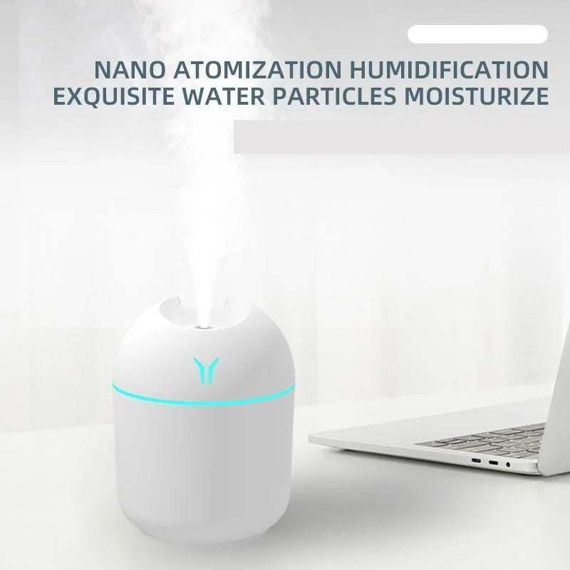 Humidificateur & Diffuseur USB 250ml — Brume Silencieuse, LED Multicolore