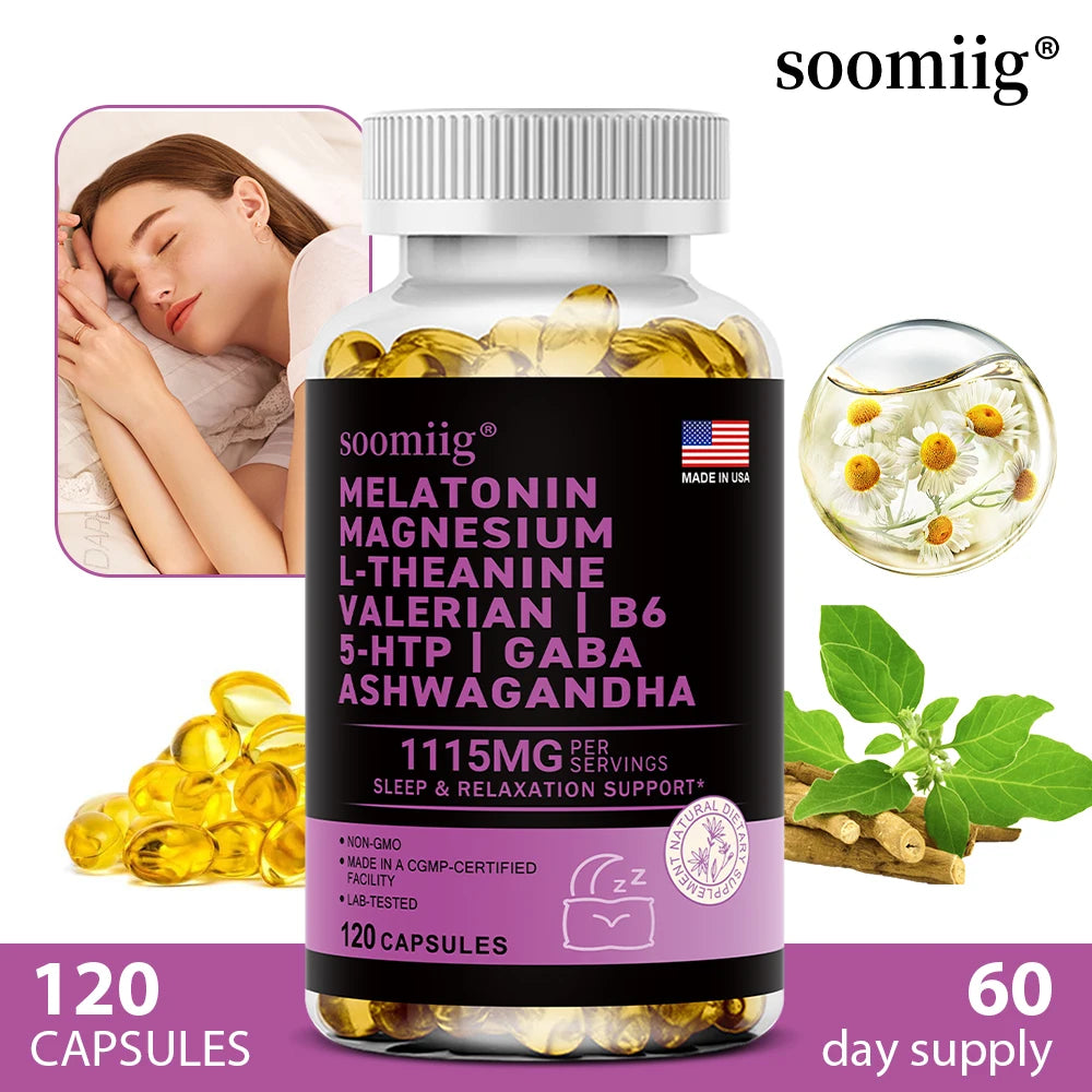 Complexe Sommeil 12-en-1 à la Mélatonine 5mg – Végan & Non-OGM