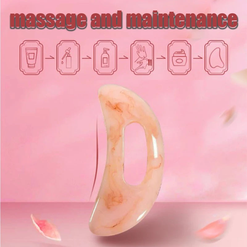 Planche de Massage Gua Sha en Résine avec Manche – Sculpte Visage, Cou & Dos