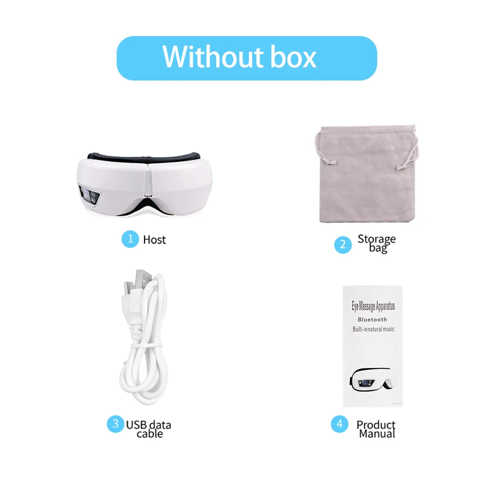 Masseur Oculaire Électrique Pliable — Airbag, Vibrations & Musique Bluetooth