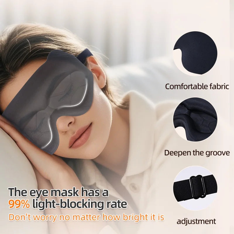 Masque de Sommeil 3D Léger — Bandeau Voyage Ultra-Confortable
