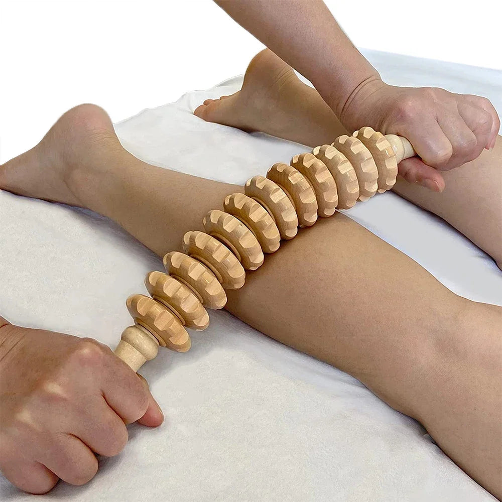 Rouleau Masseur Fascia en Bois - Manuel Anti-Tensions