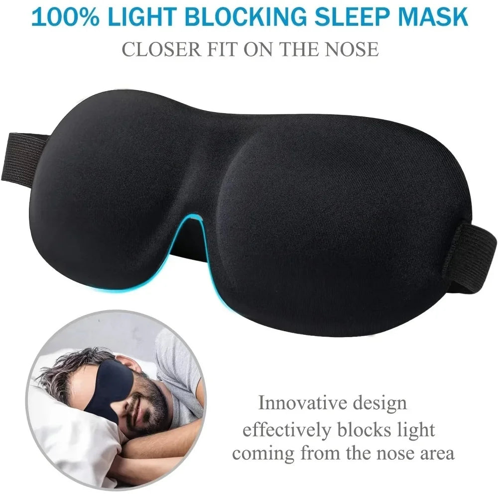 Masque de Sommeil 3D en Mousse à Mémoire de Forme – Confort Absolu & Obscurité Totale