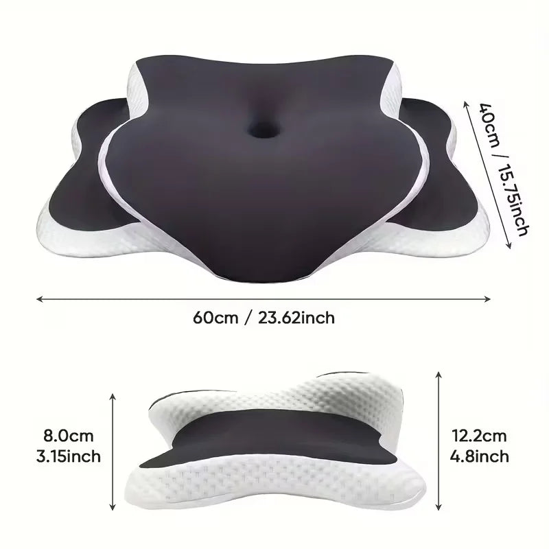 Oreiller Cervical Papillon à Mémoire de Forme — Hauteur Ajustable, Toutes Positions