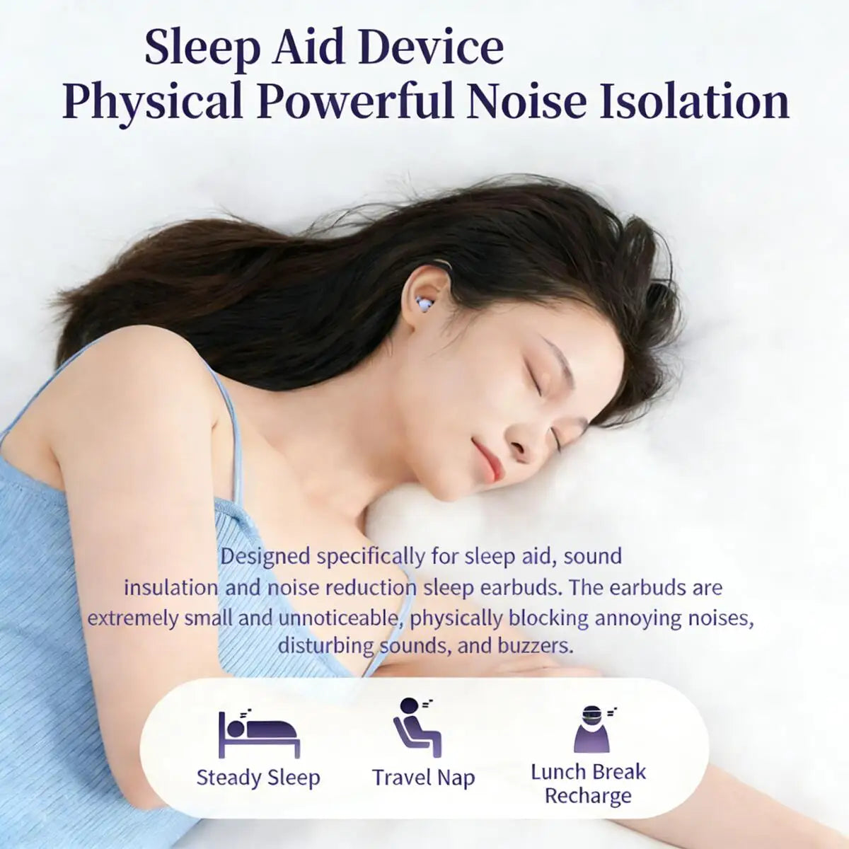 Écouteurs Intra-Auriculaires Bluetooth 5.3 Q26 - Mini Invisibles, Réduction de Bruit ENC, Confort Ergonomique pour Musique, Sieste et Sommeil sur le Côté