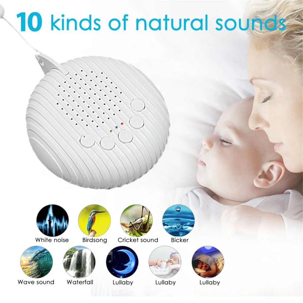 Machine à Bruit Blanc Bébé Portable — 10 Sons, Batterie Rechargeable USB