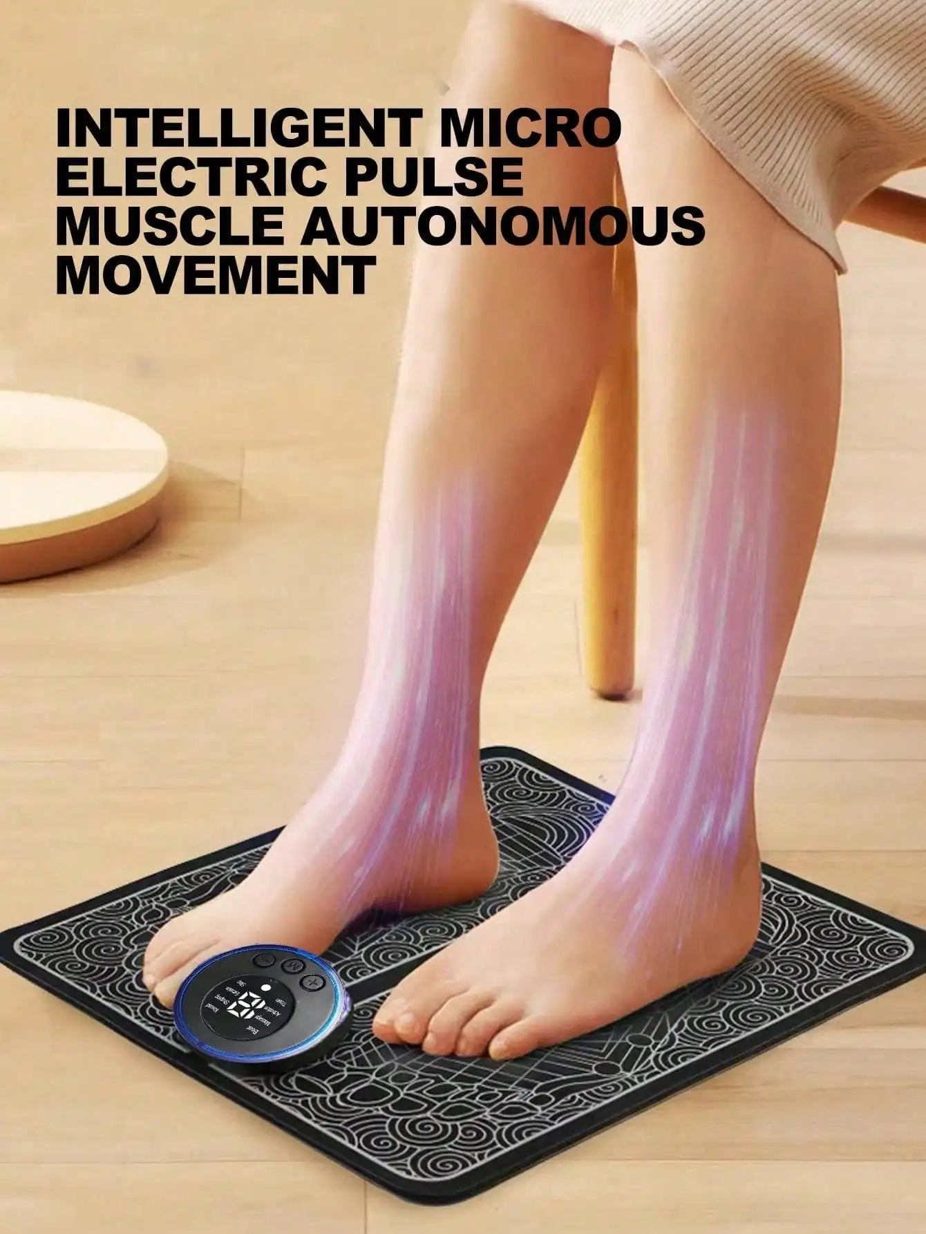 Tapis de Massage des Pieds EMS Rechargeable – Circulation & Détente