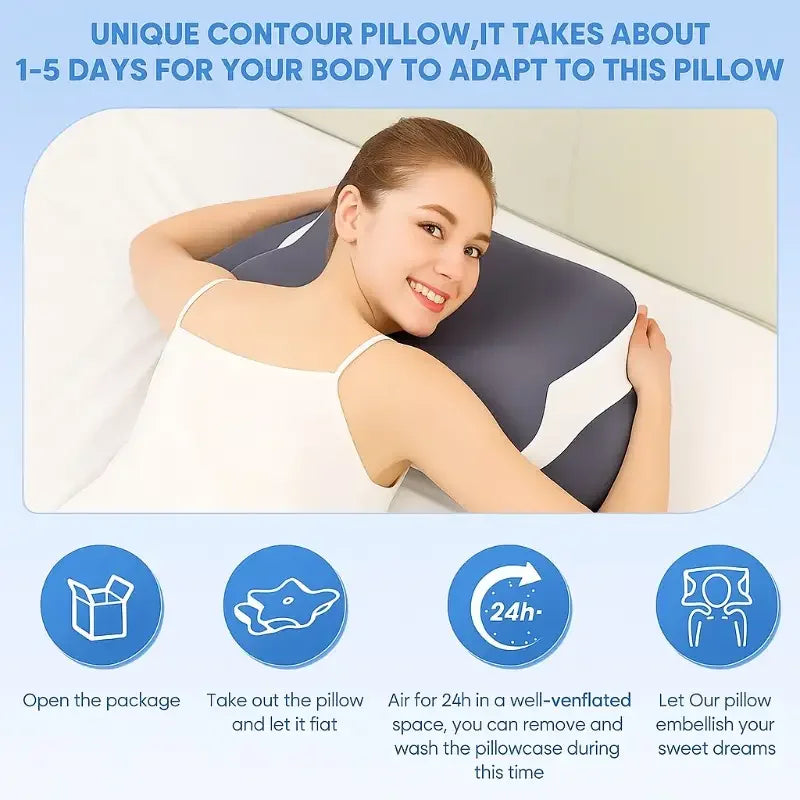 Oreiller Cervical Papillon à Mémoire de Forme — Hauteur Ajustable, Toutes Positions