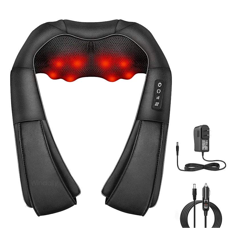 Appareil de Massage Shiatsu 4D Chauffant – Nuque, Épaules & Dos