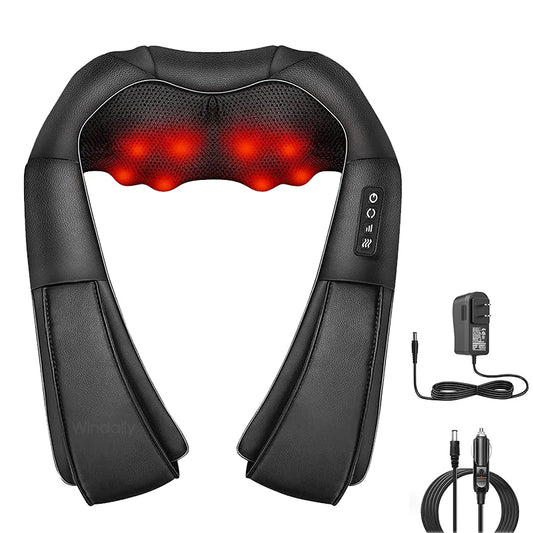 Appareil de Massage Shiatsu 4D Chauffant – Nuque, Épaules & Dos