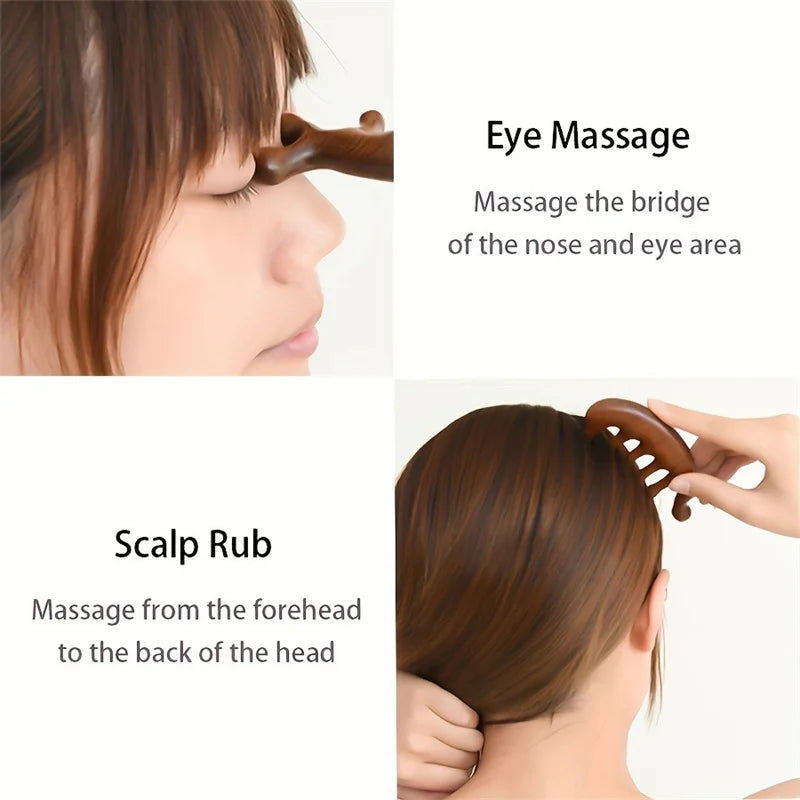 Peigne Gua Sha à Grandes Dents – Massage du Cuir Chevelu, Visage & Corps