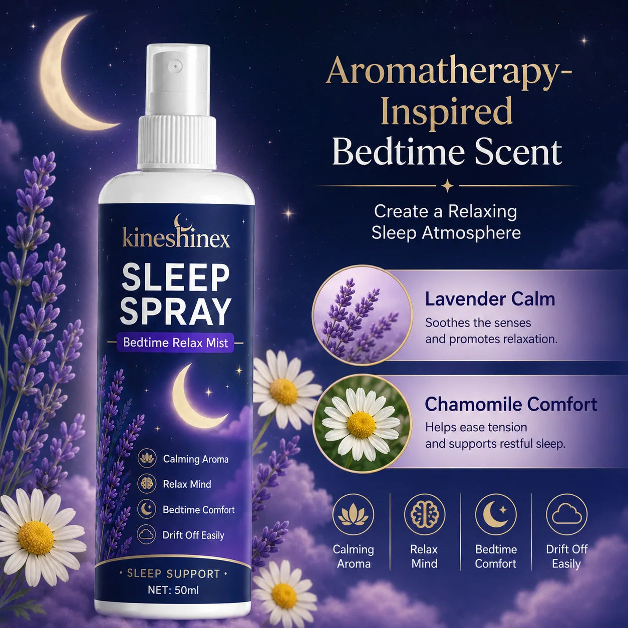 Spray Apaisant Sommeil – Brume Relaxante pour Nuits Sereines