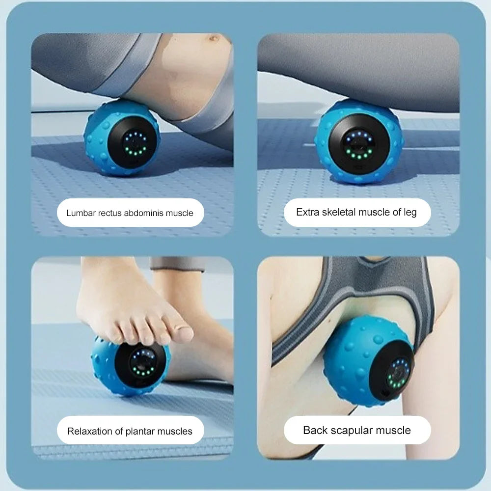 Balle de Massage Vibrante Électrique – Détente Musculaire Pieds & Dos
