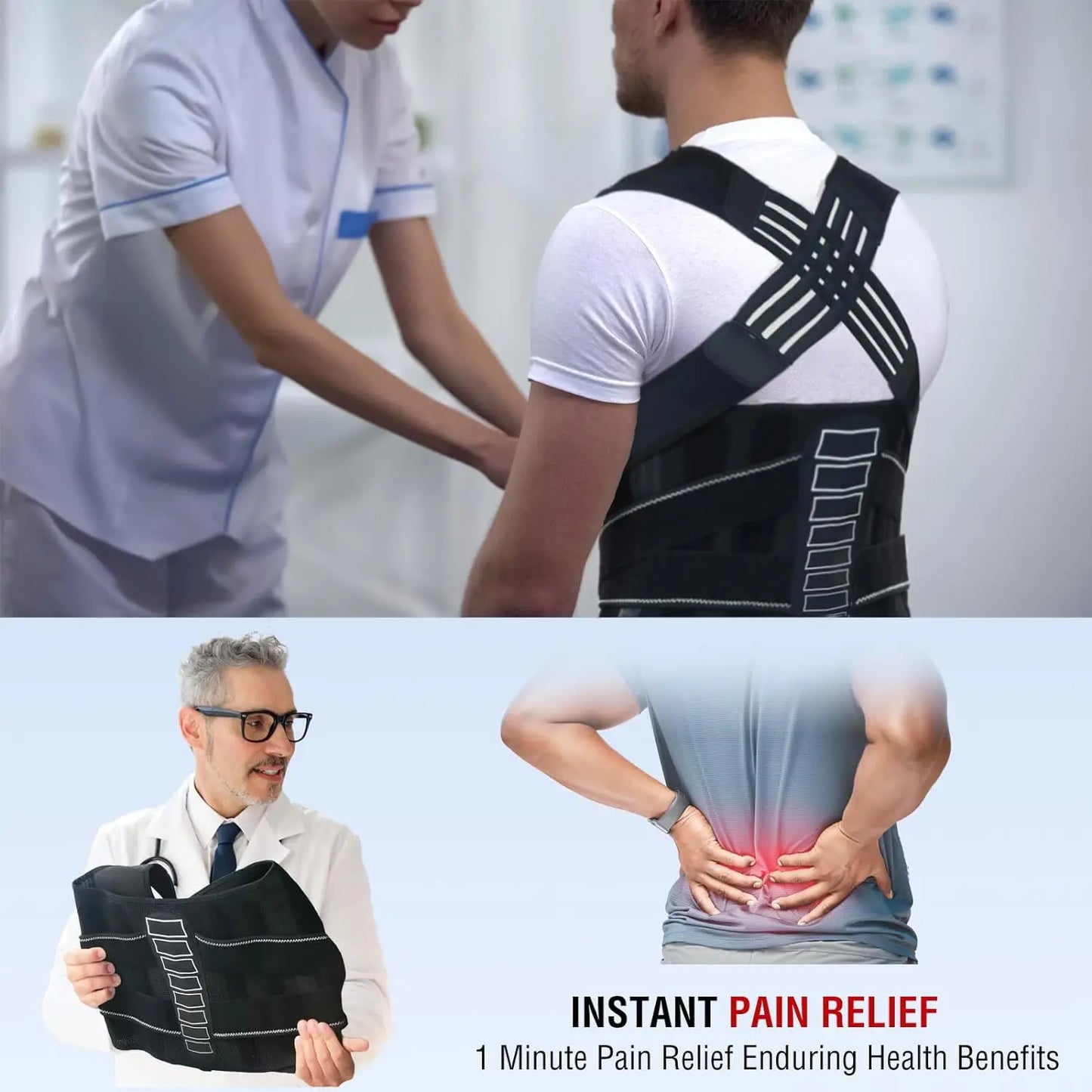 Correcteur de Posture Épaules & Dos — Redressement Haut du Dos