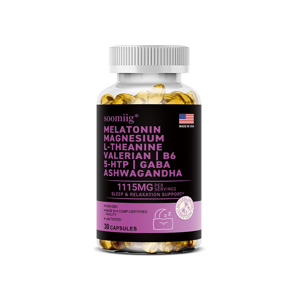 Complexe Sommeil 12-en-1 à la Mélatonine 5mg – Végan & Non-OGM