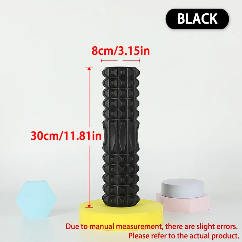 Rouleau de Massage en Mousse 30/45cm — Haute Densité, Soulage le Dos, Jambes & Bras
