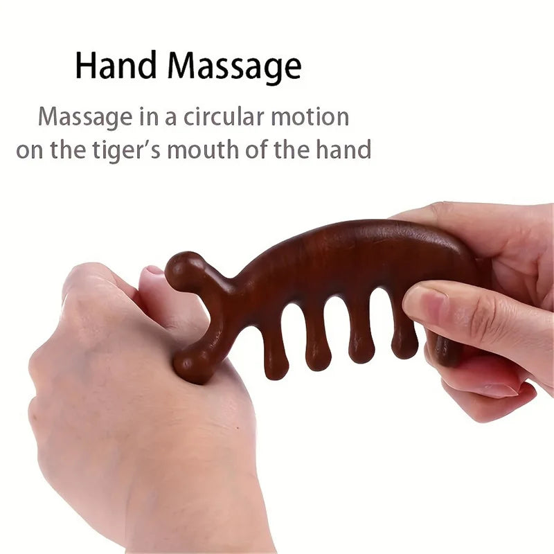 Peigne Gua Sha à Grandes Dents – Massage du Cuir Chevelu, Visage & Corps