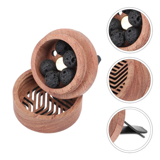 Diffuseur d'Arôme pour Voiture en Bois Sculpté – Parfum Naturel & Clip Aération