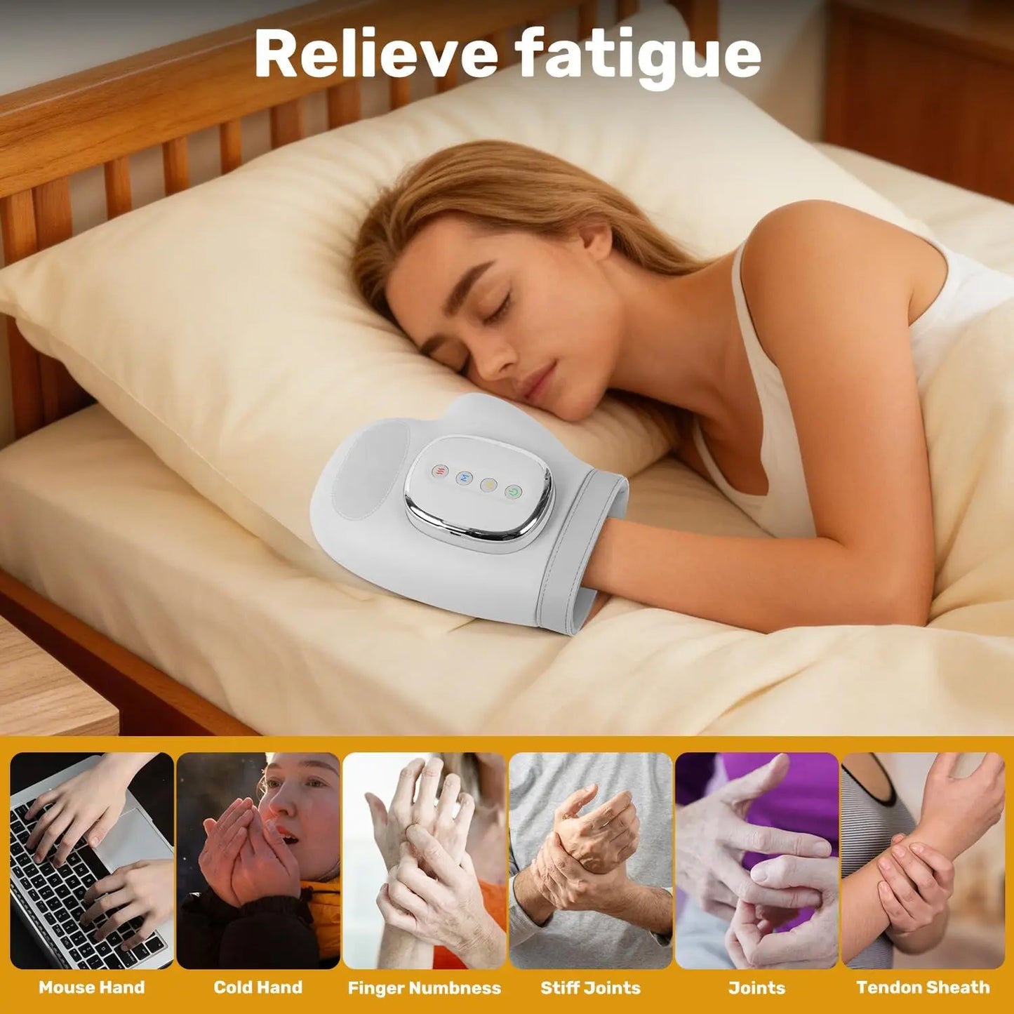 Masseur de Mains Électrique - Compression Airbag & Chaleur 3 Modes