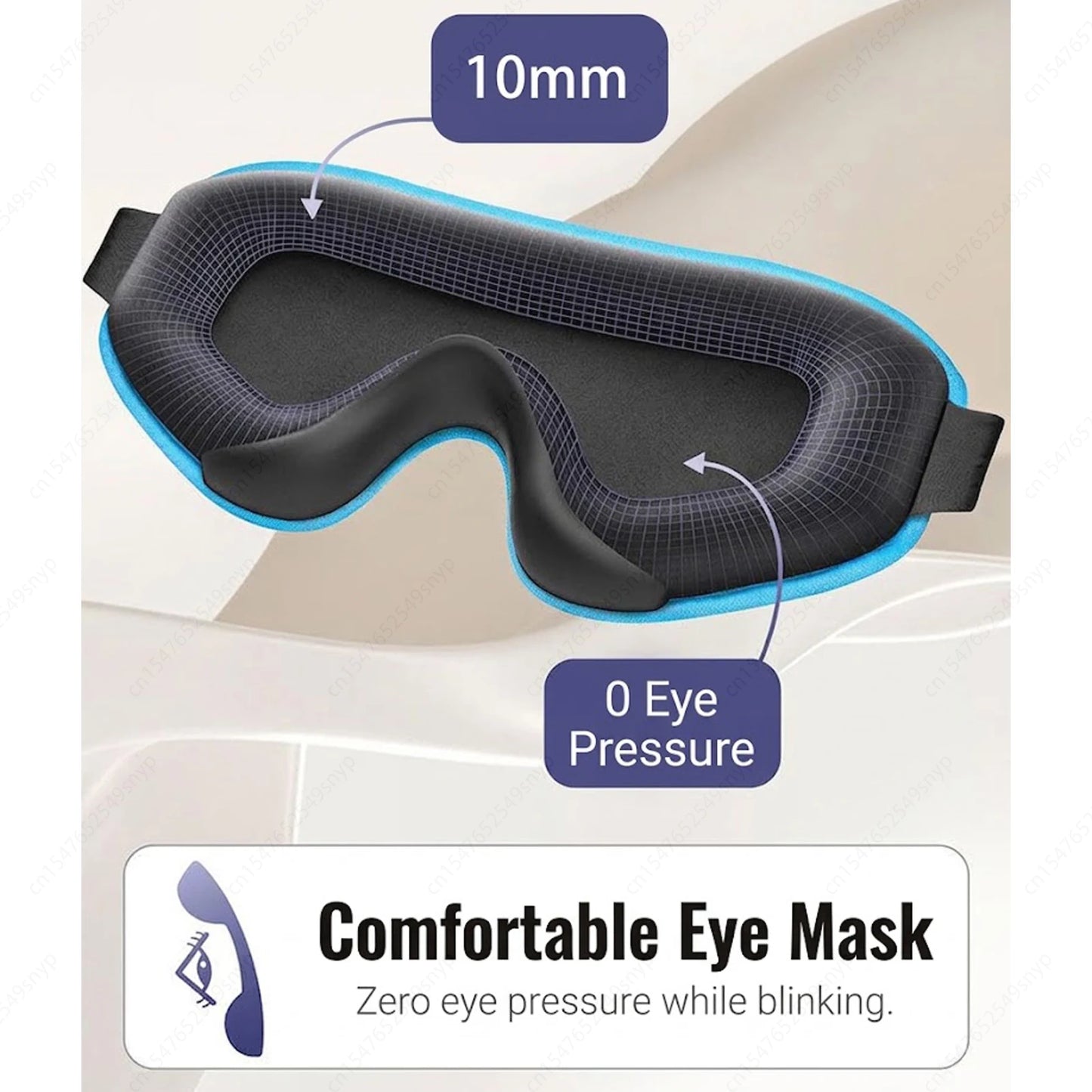 Masque de Sommeil 3D Confort Voyage — Occultant & Respirant