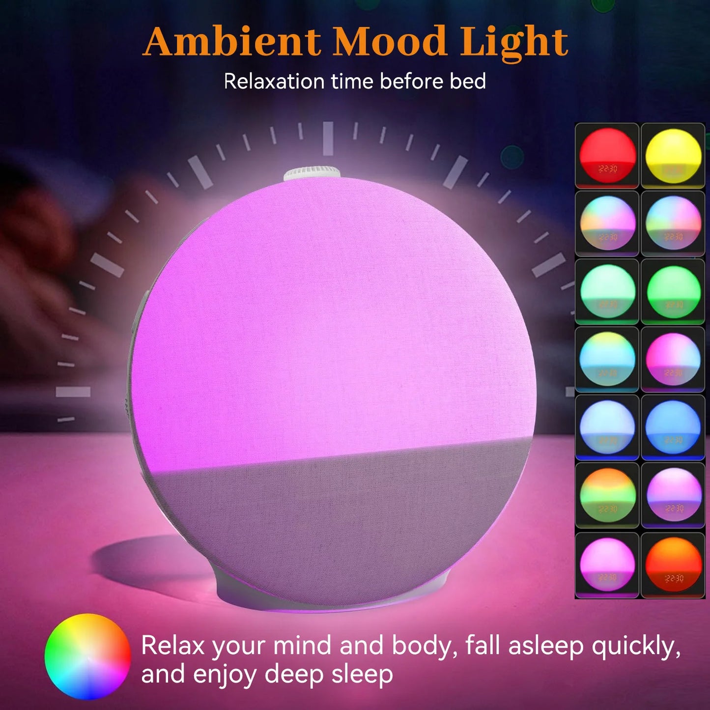 Réveil Simulateur d'Aube — Lumière Naturelle, Bluetooth & Bruits Blancs