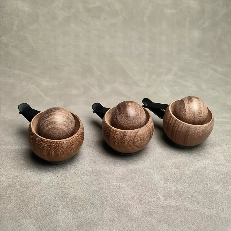 Diffuseur d'Huiles Essentielles Boule en Bois – Clip Voiture & Mini Format Maison
