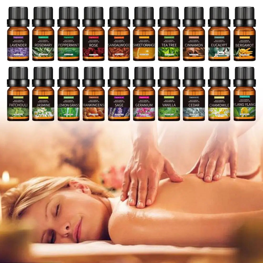 Coffret 20 Huiles Essentielles 10ml – Lavande, Rose, Eucalyptus & Bois de Santal