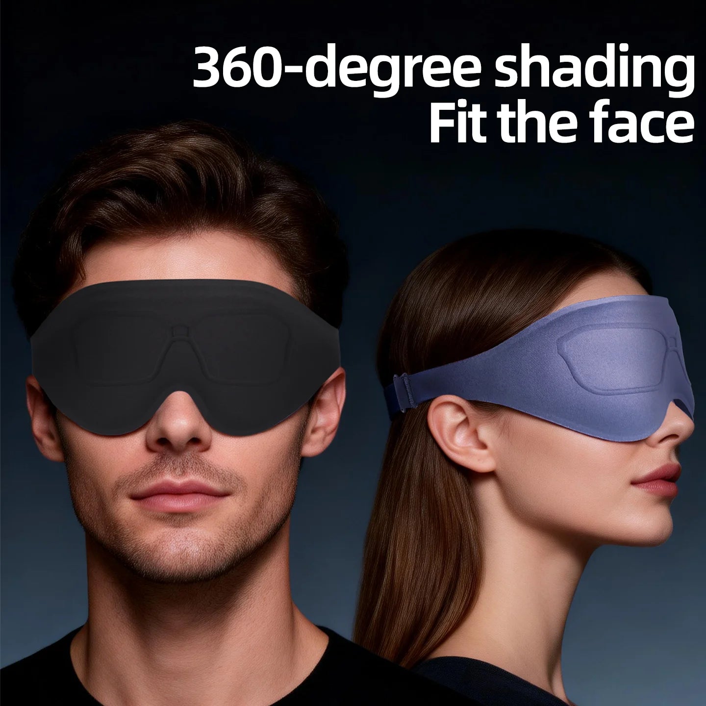 Masque de Nuit 3D Confort Voyage — Occultation Totale, Bande Ajustable