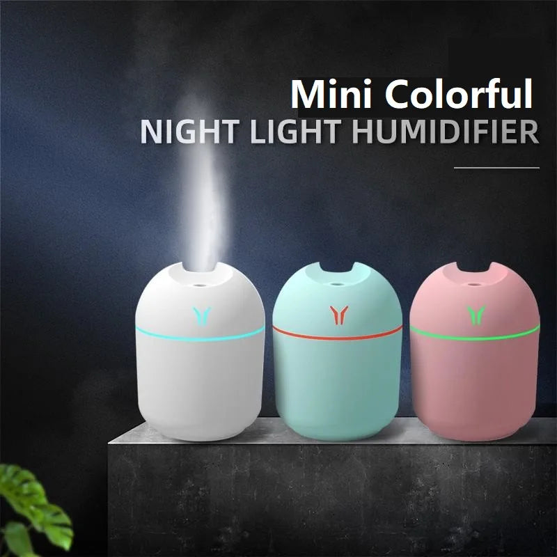Humidificateur & Diffuseur USB 250ml — Brume Silencieuse, LED Multicolore