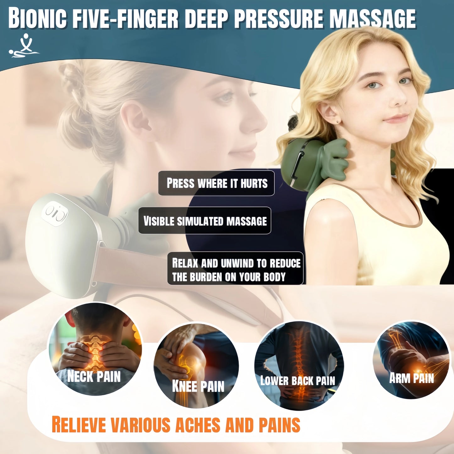 Masseur Nuque & Épaules Électrique — Massage Profond Type Mains Expertes