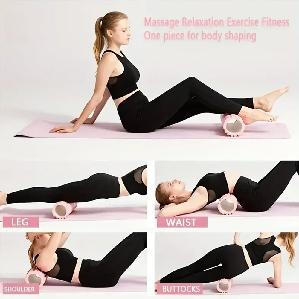 Rouleau de Massage en Mousse 30/45cm — Haute Densité, Soulage le Dos, Jambes & Bras