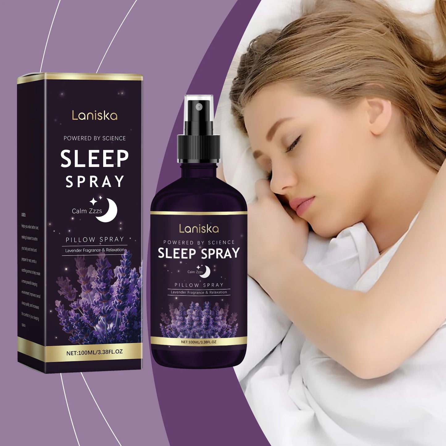 Spray Oreiller à la Lavande 100ml – Aromathérapie Anti-Stress pour Nuits Profondes