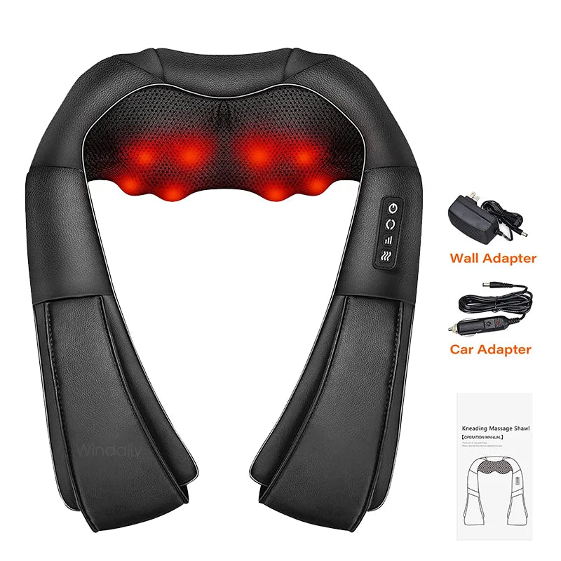 Appareil de Massage Shiatsu 4D Chauffant – Nuque, Épaules & Dos