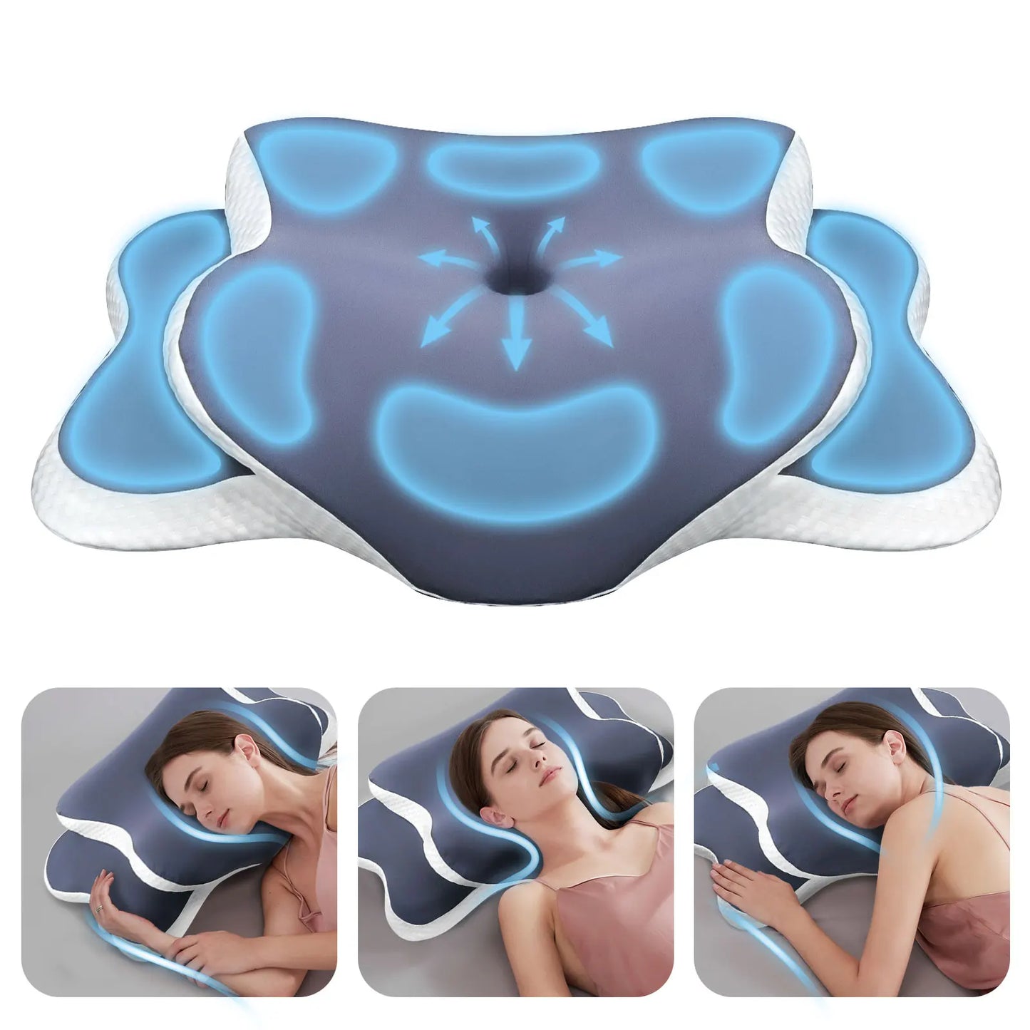 Oreiller Cervical Ergonomique en Mousse à Mémoire de Forme – Confort Anti-Douleurs