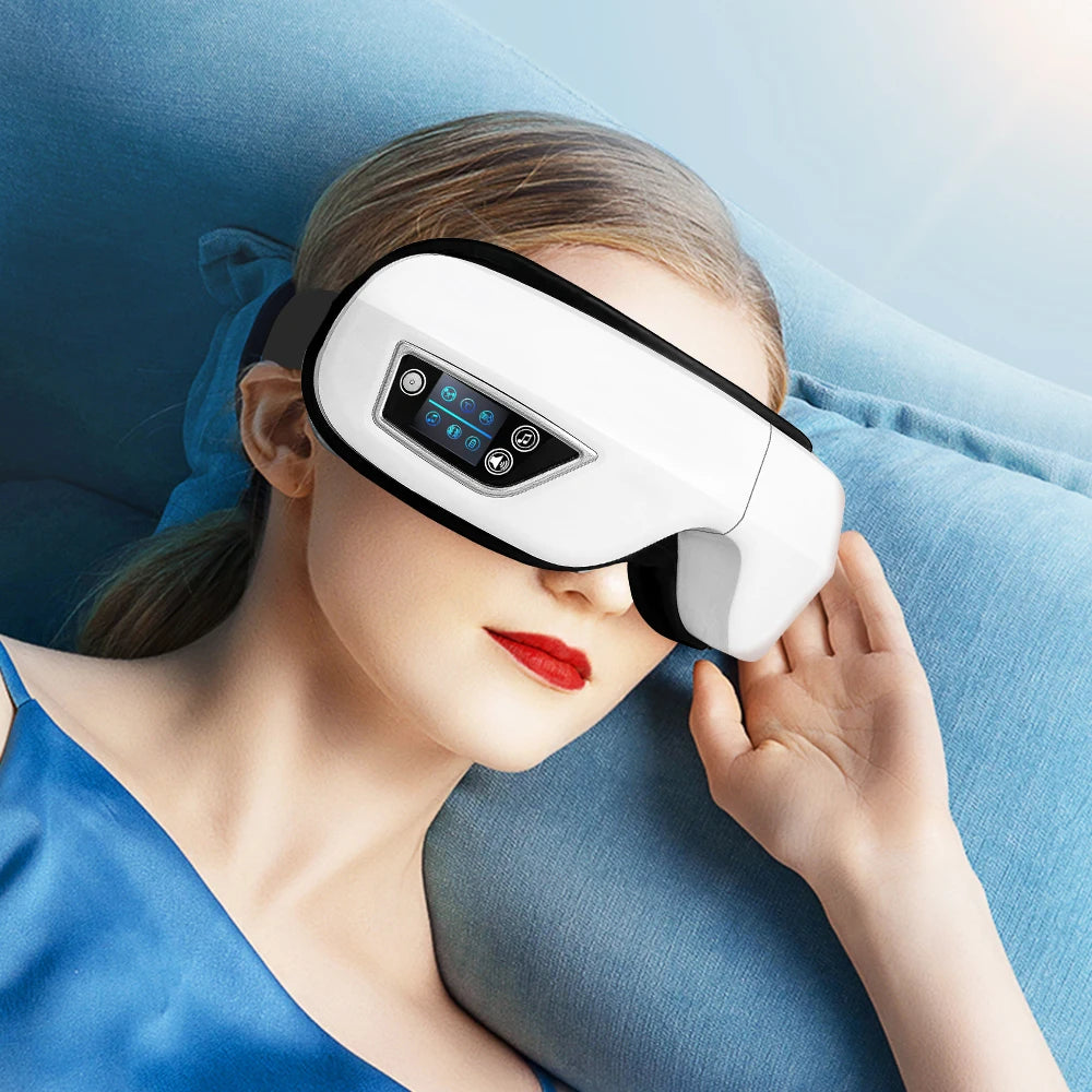 Masseur Oculaire Électrique Pliable — Airbag, Vibrations & Musique Bluetooth