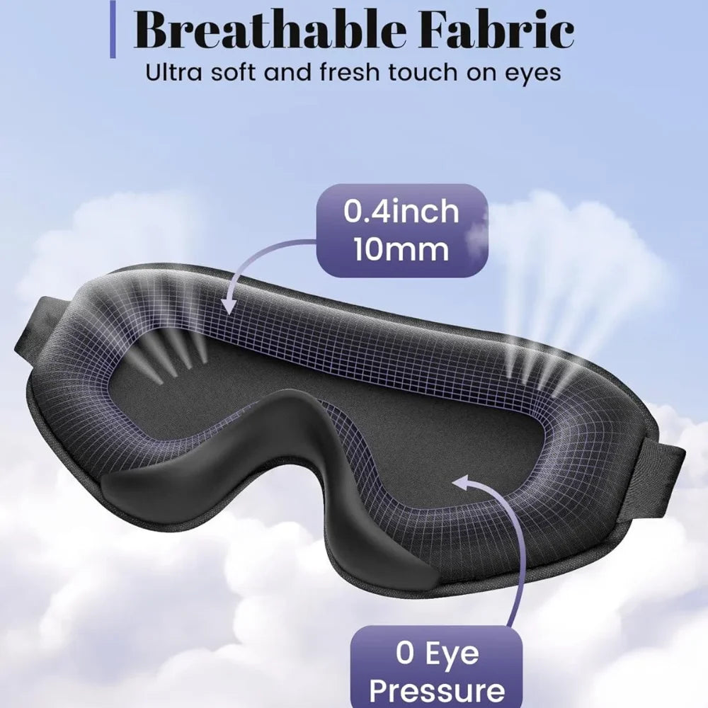Masque de Sommeil 3D Occultant — Doux, Respirant & Ajustable