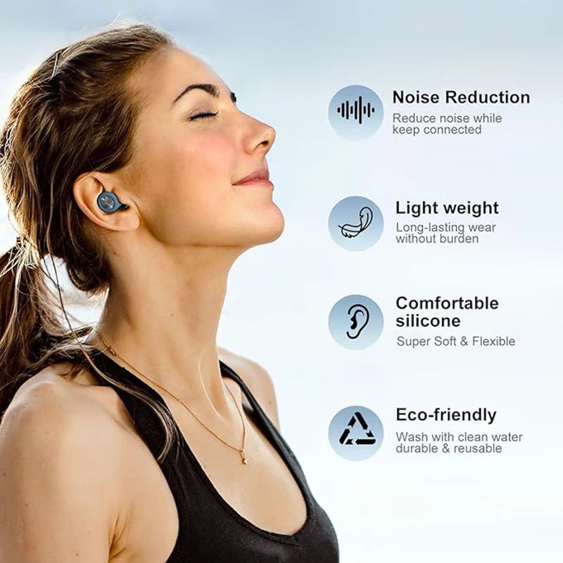 Bouchons d'Oreilles en Silicone – Réduction du Bruit pour Sommeil Paisible