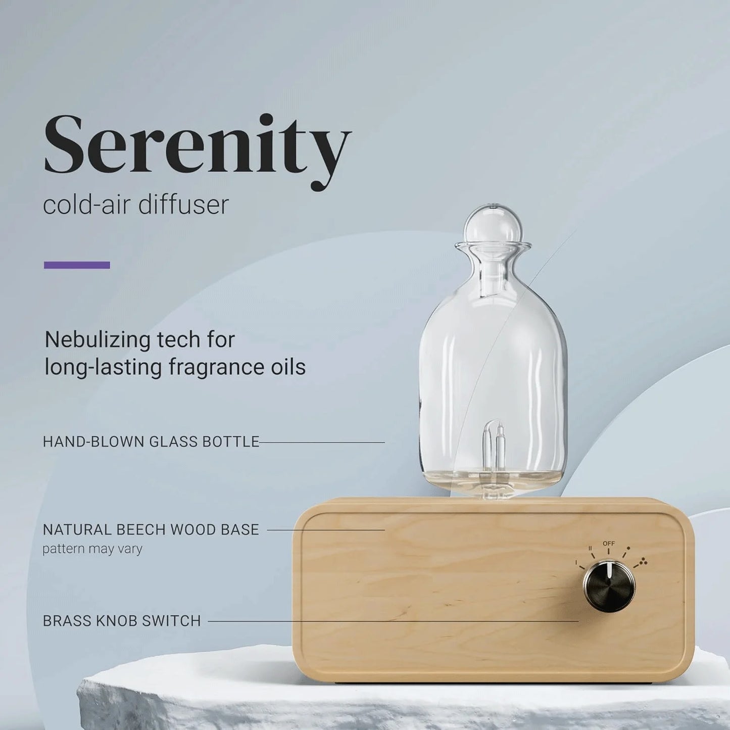 Diffuseur à Nébulisation Bois & Verre — Huiles Essentielles sans Eau, Rechargeable