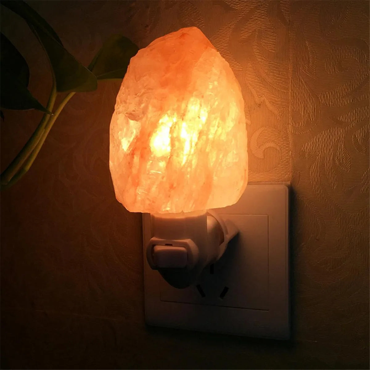 Lampe de Sel de l'Himalaya Murale — Cristal Sculpté, Purification d'Air